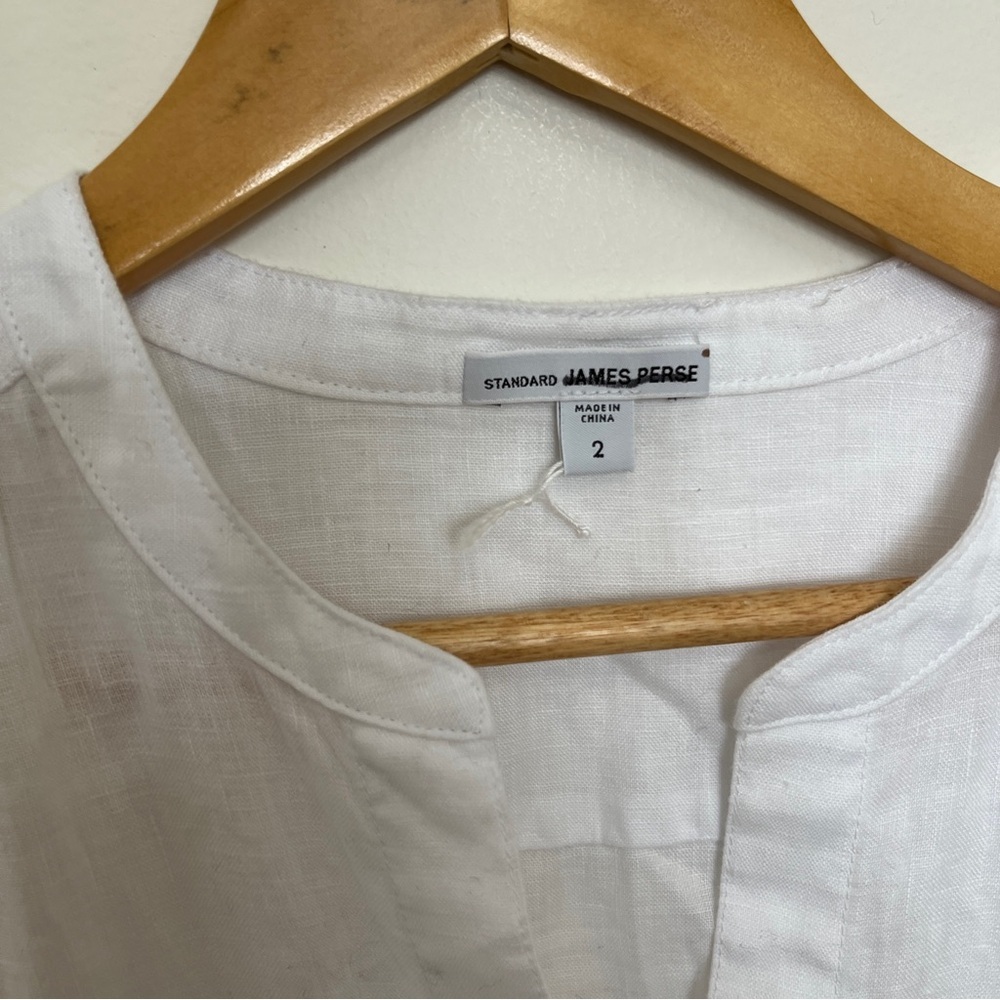 James Perse Womens Linen Shirtdress Midi in White Size 2 - M NWOT - Picture 5 of 6